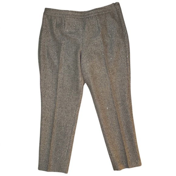 Talbots RSVP Womens Petite Wool Blend Pants Sequin Sparkle Tapered Leg Size 12P - Picture 3 of 8